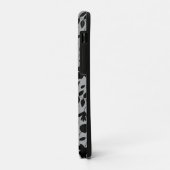 Coques Case-Mate iPhone Motif Feuille tombé noir sur gris (Dos/Gauche)