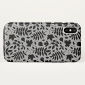 Coques Case-Mate iPhone Motif Feuille tombé noir sur gris (Dos (Horizontal))