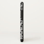 Coques Case-Mate iPhone Motif Feuille tombé noir sur gris (Dos/Gauche)