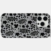 Coques Case-Mate iPhone Motif Feuille tombé noir sur gris (Verso (horizontal))