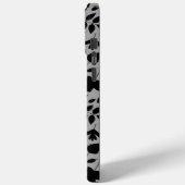 Coques Case-Mate iPhone Motif Feuille tombé noir sur gris (Verso / Gauche)