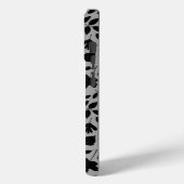 Coques Case-Mate iPhone Motif Feuille tombé noir sur gris (Verso / Gauche)