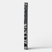Coques Case-Mate iPhone Motif Feuille tombé noir sur gris (Verso / Gauche)