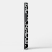 Coques Case-Mate iPhone Motif Feuille tombé noir sur gris (Verso / Droite)