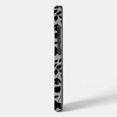 Coques Case-Mate iPhone Motif Feuille tombé noir sur gris (Verso / Gauche)