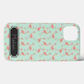 Coques Case-Mate iPhone Motif flamant rose | Ajouter Votre Nom (Verso (horizontal))