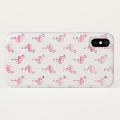 Coques Case-Mate iPhone Motif Flamingo rose et blanc mignon (Dos (Horizontal))