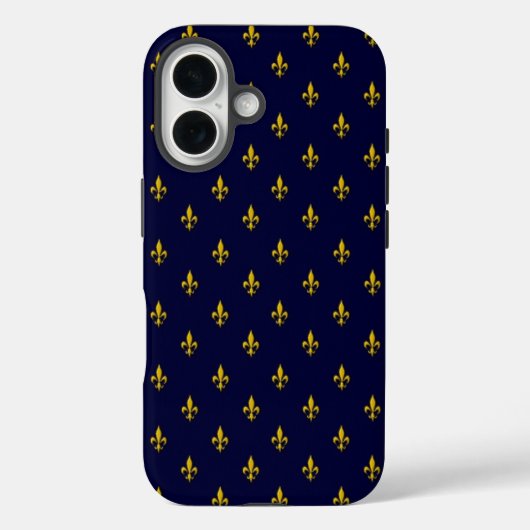 Coques Case-Mate iPhone Motif Fleur De Lis Bleu Royal (Verso)