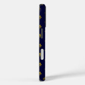 Coques Case-Mate iPhone Motif Fleur De Lis Bleu Royal (Verso / Droite)