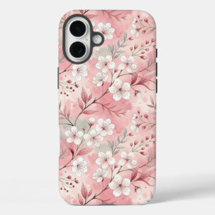 Coques iPhone 16 Plus Motif Fleur de Sakura Rose