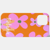 Coques Case-Mate iPhone Motif fleur groovy orange vif Nom      (Verso (horizontal))