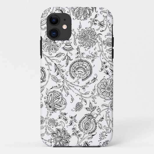 Coques Case-Mate iPhone Motif Fleur noir et blanc (Dos)
