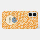Coques Case-Mate iPhone Motif Fleur Orange Retro (Verso (horizontal))