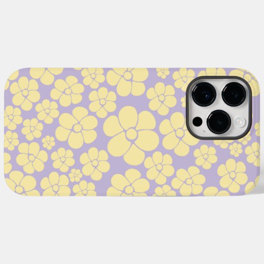 Coques Case-Mate iPhone Motif Fleur - Pastel Jaune et Violet (Verso (horizontal))