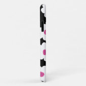 Coques Case-Mate iPhone Motif Fleur rétro en blanc sur noir (Dos/Droite)