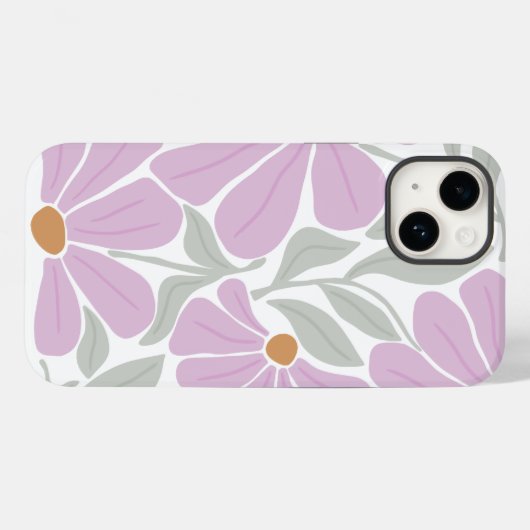 Coques Case-Mate iPhone Motif Fleurs rétro (Verso (horizontal))