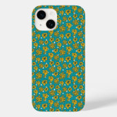Coques Case-Mate iPhone Motif Fleurs Turquoises jaunes (Verso)