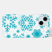 Coques Case-Mate iPhone Motif Flocon de Neige Bleu (Verso (horizontal))