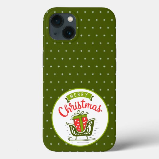 Coques Case-Mate iPhone Motif flocon de neige rouge vert Joyeux Noël Chari (Verso)