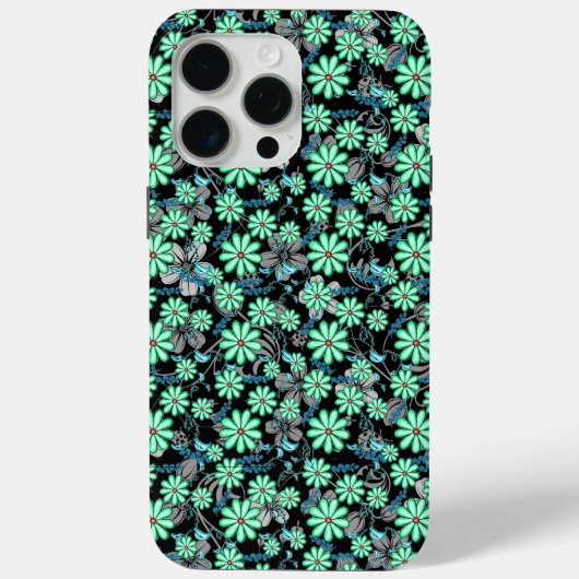 Coques Case-Mate iPhone Motif floral 17.b Fond noir (Verso)