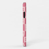 Coques Case-Mate iPhone Motif floral à carreaux rose rétro (Dos/Droite)
