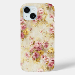 Coque Pour iPhone 15 Motif floral à l'aquarelle vintage