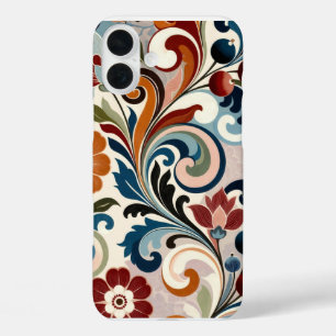 Coques iPhone 16 Plus Motif floral à tourbillons botaniques vintage