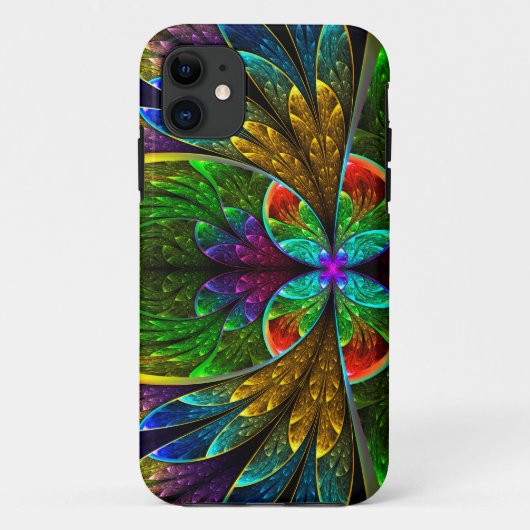 Coques Case-Mate iPhone Motif floral abstrait en verre souillé (Dos)