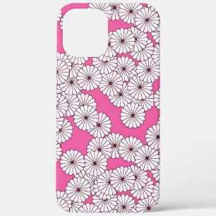 Coques Pour iPhone Motif floral Art Déco - crème sur rose
