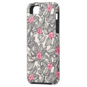 Coques Case-Mate iPhone Motif floral avec des oiseaux de bande dessinée (Dos gauche)