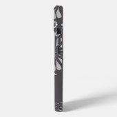 Coques Case-Mate iPhone Motif floral blanc et gris (Verso / Gauche)