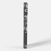 Coques Case-Mate iPhone Motif floral blanc et gris (Verso / Droite)