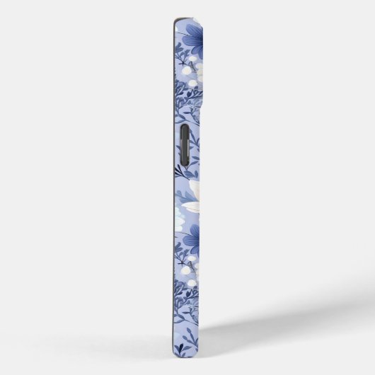 Coques Case-Mate iPhone Motif floral bleu clair (Verso / Droite)