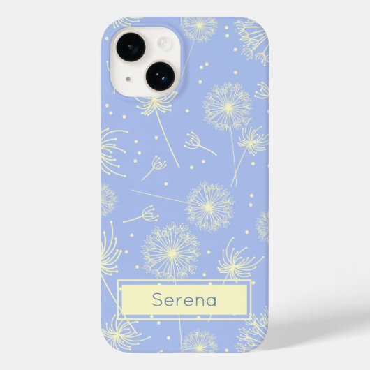 Coques Case-Mate iPhone Motif floral bleu clair personnalisé (Verso)