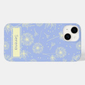 Coques Case-Mate iPhone Motif floral bleu clair personnalisé (Verso (horizontal))