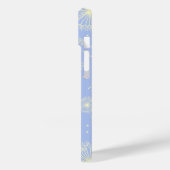 Coques Case-Mate iPhone Motif floral bleu clair personnalisé (Verso / Gauche)