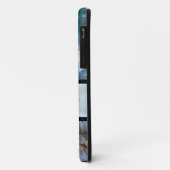 Coques Case-Mate iPhone Motif floral bleu et marron (Dos/Gauche)