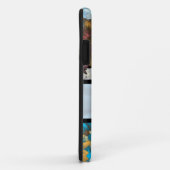 Coques Case-Mate iPhone Motif floral bleu et marron (Dos/Droite)