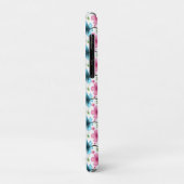 Coques Case-Mate iPhone Motif floral bleu et rose  (Dos/Gauche)