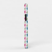 Coques Case-Mate iPhone Motif floral bleu et rose  (Dos/Droite)