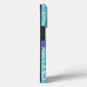 Coques Case-Mate iPhone Motif floral bleu et vert (Verso / Droite)