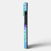 Coques Case-Mate iPhone Motif floral bleu et vert (Verso / Gauche)