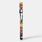 Coques Case-Mate iPhone Motif floral bleu japonais monogrammé (Verso / Gauche)