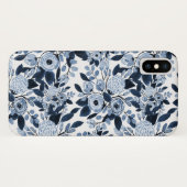 Coques Case-Mate iPhone Motif floral bleu marine Pastel (Dos (Horizontal))