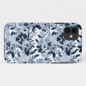Coques Case-Mate iPhone Motif floral bleu marine Pastel (Dos (Horizontal))