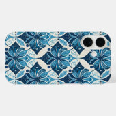 Coques Case-Mate iPhone Motif floral boho élégant en bleu (Verso (horizontal))