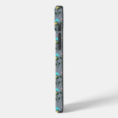 Coques Case-Mate iPhone Motif floral chic Monogramme gris (Verso / Gauche)