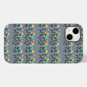 Coques Case-Mate iPhone Motif floral chic Monogramme gris (Verso (horizontal))