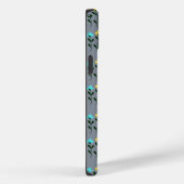 Coques Case-Mate iPhone Motif floral chic Monogramme gris (Verso / Droite)