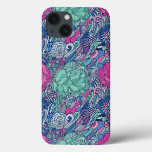Coques Pour iPhone Motif floral coloré de griffonnage